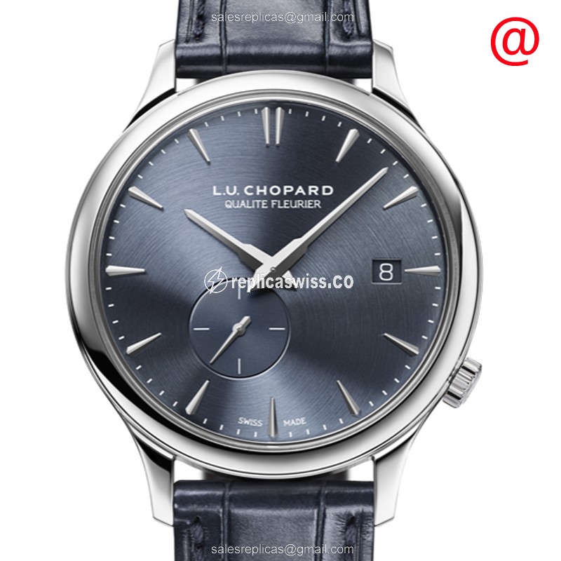 Chopard L.U.C Replica - Automatic 18kt Gold - Blue Dial - Blue Alligator Strap - Luxury Replica L.U.C Watch